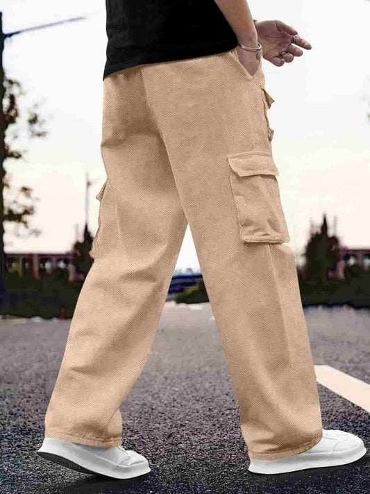 Men's Relaxed Fit Cotton Cargo Pants – Front View