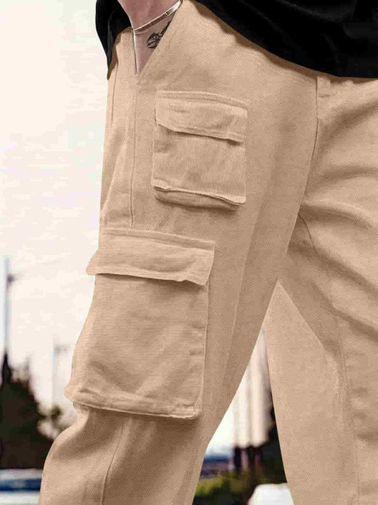 Men's Relaxed Fit Cotton Cargo Pants – Front View