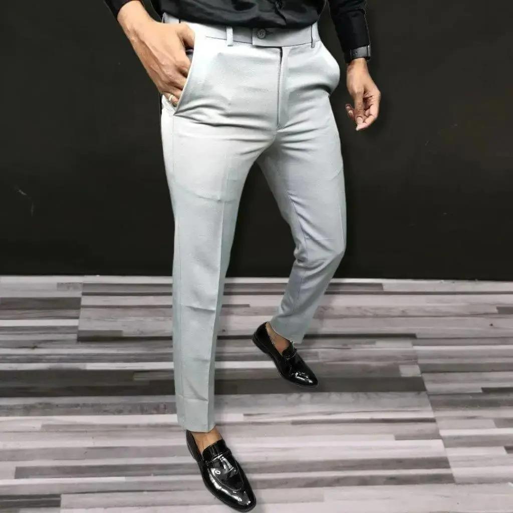 Men’s lycra trousers with side and back pockets
