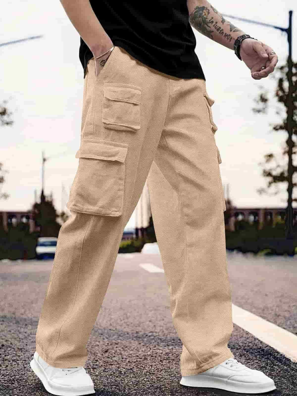 Men's Relaxed Fit Cotton Cargo Pants – Front View